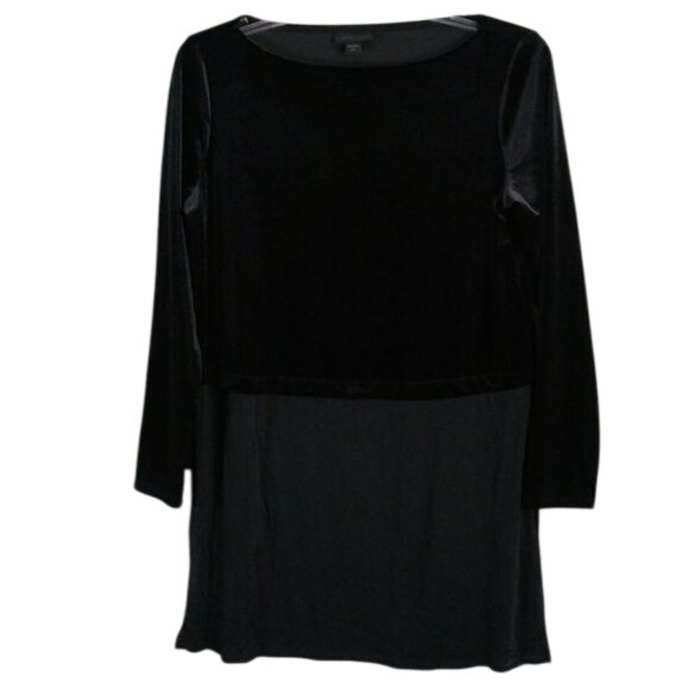 J. Jill Velvet Black Tunic Dress Shirt Small Fairycore‎ Grunge Goth Darkwear